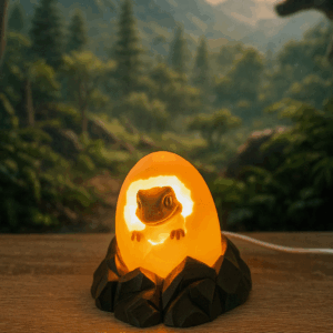 Світильник-Динозаврик у Яйці — 3D Друк, USB Нічник із Трьома Режимами Світла | Dizzy3D