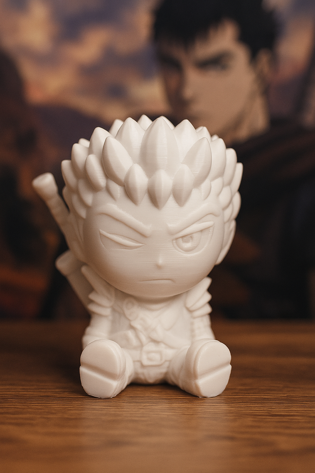 Фігурка Гатса з манги і аніме "Берсерк" Berserk — 3D-друкований чібі сувенір | Dizzy3D