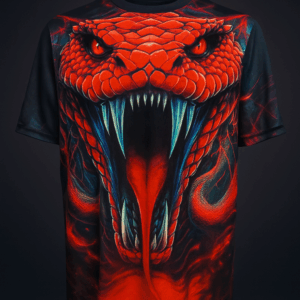 Футболка «Fire Snake» з агресивним принтом | Dizzy3D