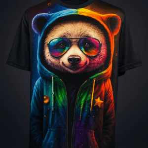 Футболка «Cosmic Panda» з неоновим принтом | Dizzy3D