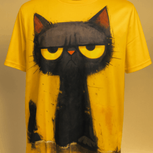 Футболка «Grumpy Cat» на жовтому фоні