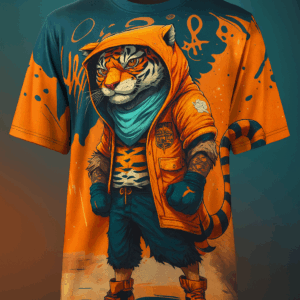 Футболка «Street Tiger» з яскравим графіті-принтом