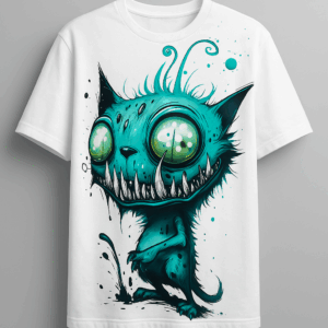 3D футболка «Crazy Alien Cat»