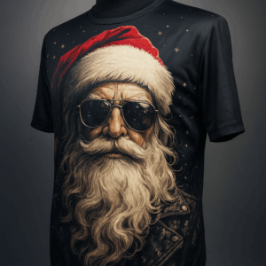 Футболка Santa Cool — стильний Санта у сонцях 😎🎅