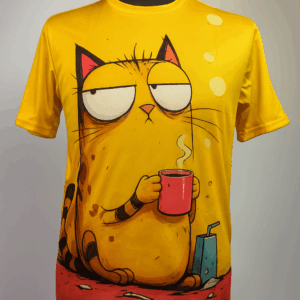 Футболка Lazy Cat — кіт із кавою ☕😼