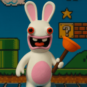 Фігурка Божевільного Кролика Rabbids — персонаж серії ігор Raving Rabbids | Dizzy3D