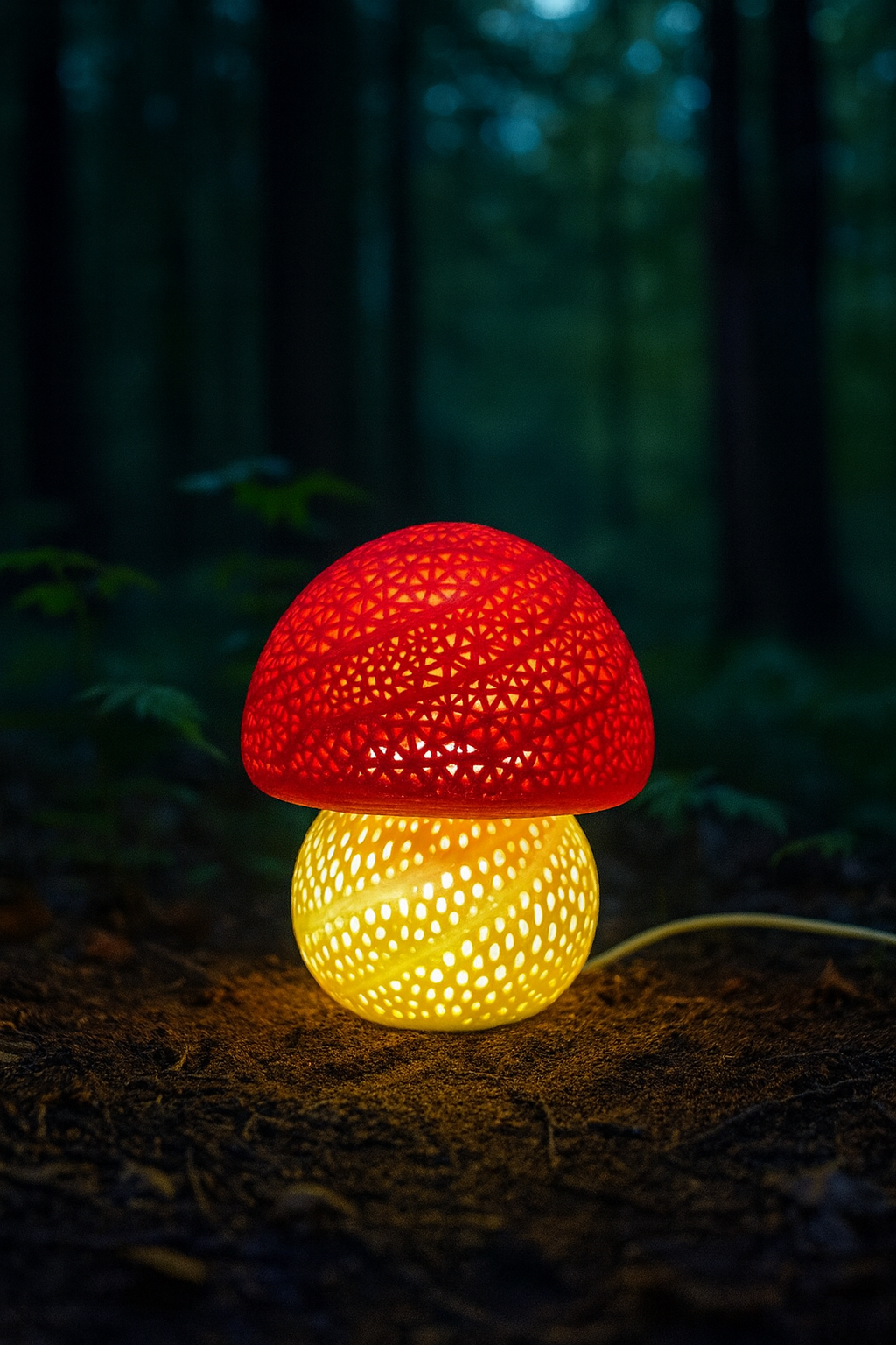Світильник Мухомор — 3D Друк, USB Нічник із Регулюванням Яскравості | Dizzy3D
