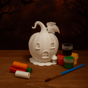 Фігурка “Будиночок у гарбузі” для розфарбування з фарбами та пензликом | Dizzy3D